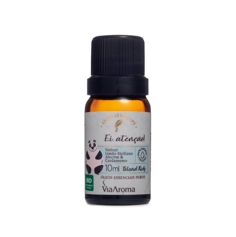 Blend de Óleos Essenciais Kids Ei, Atenção! Via Aroma 10ml – Concentração e Foco para Crianças