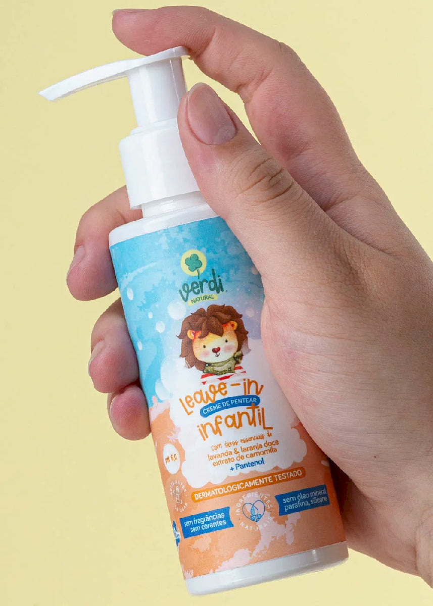 Leave In Creme de Pentear Infantil Natural Óleos Essenciais e Extrato de Camomila