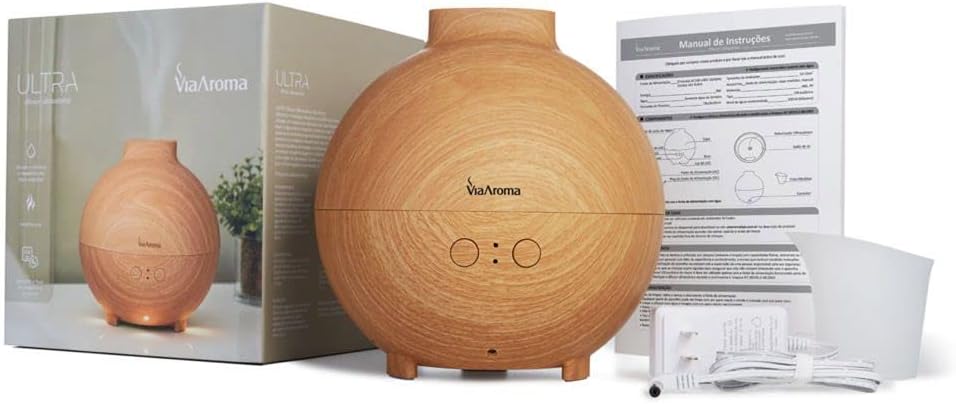 Difusor Madeira Ultrassônico 600ml– Via Aroma