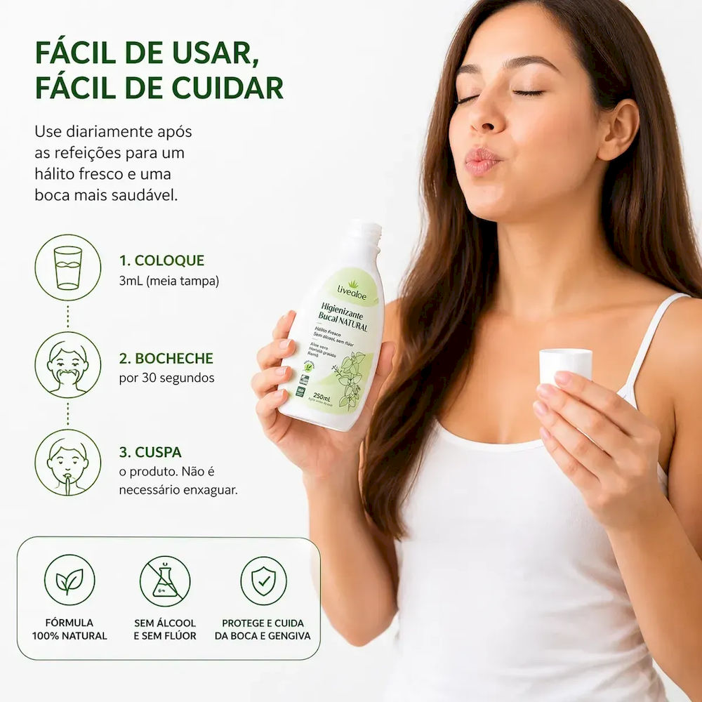 Higienizante Bucal Natural Livealoe 250ml