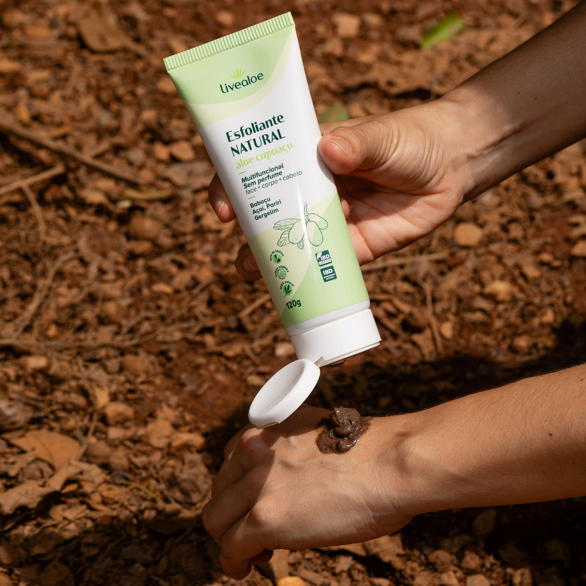 Esfoliante Natural Aloe Cupuacu Livealoe 120g - Esfoliante Corporal Vegano