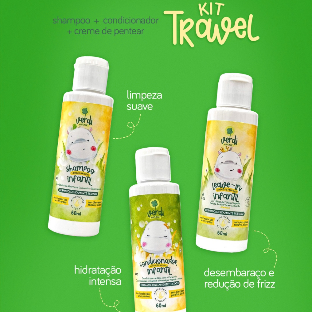 Kit Capilar Travel Verdi Natural – Aloe Vera & Óleos Essenciais