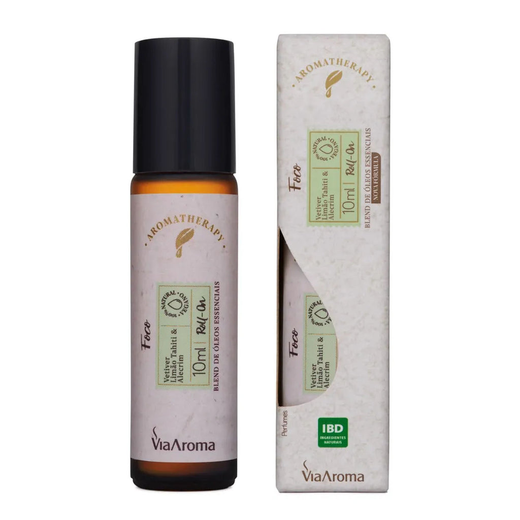 Roll-On Blend Óleos Essenciais Foco Via Aroma 10ml