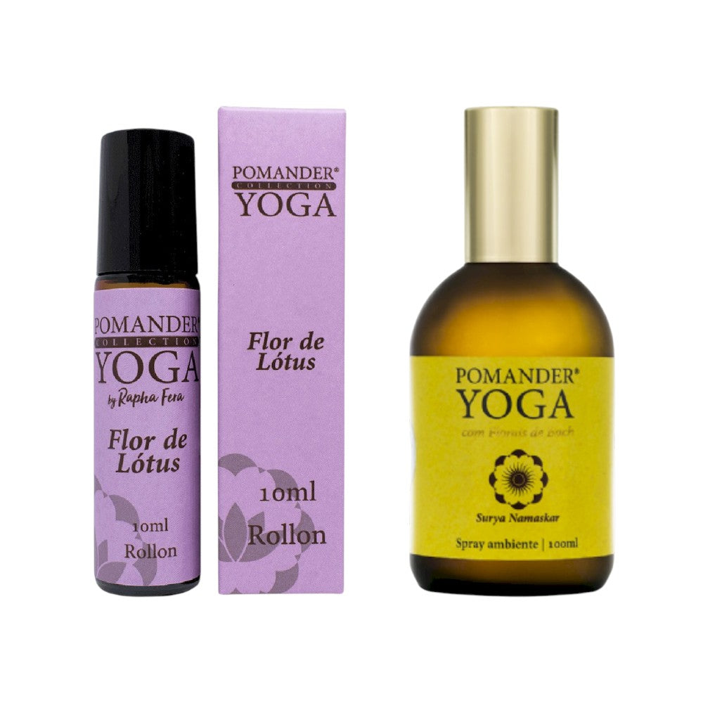 Kit Pomander Yoga - Surya Namaskar Spray 100ml + Roll-on Flor de Lótus