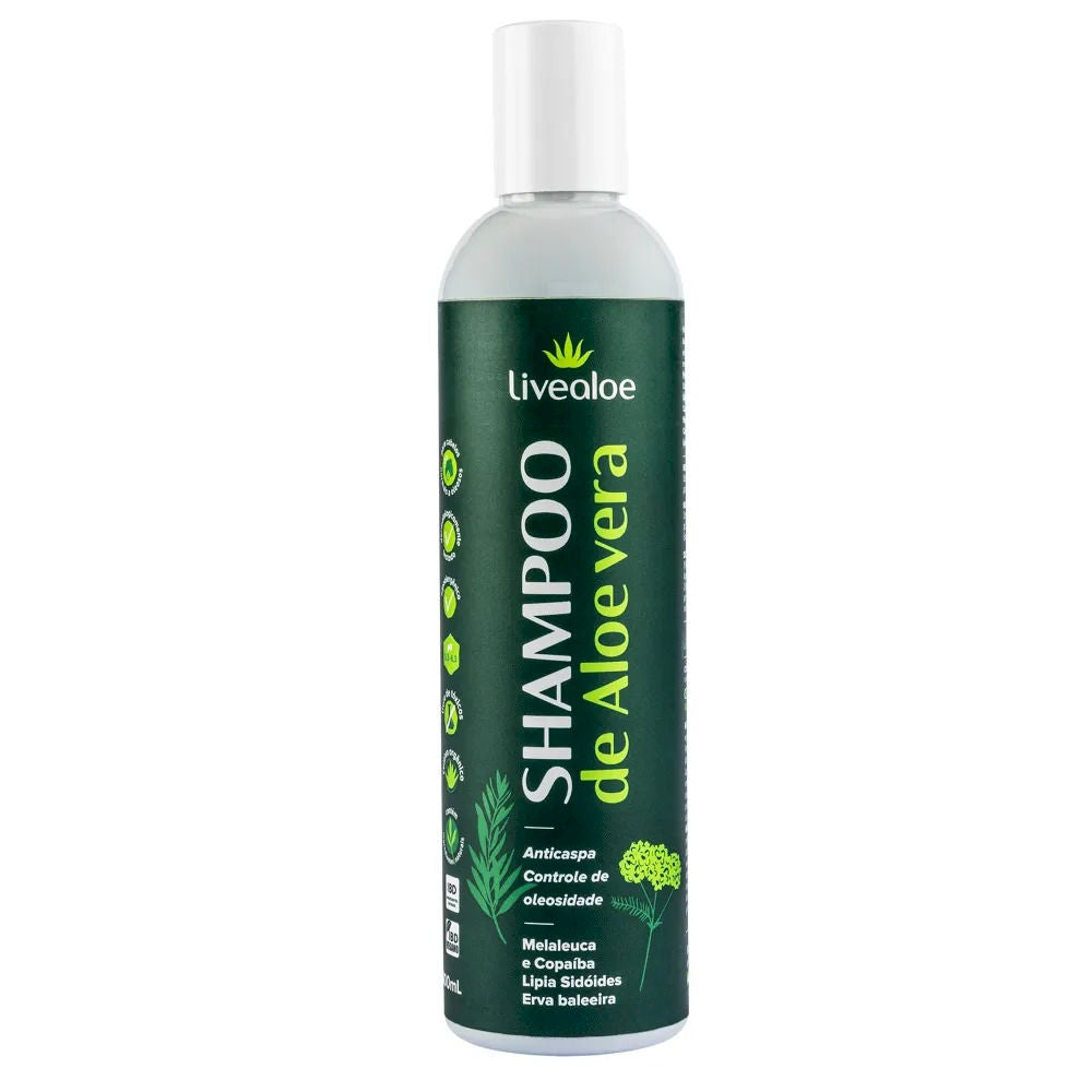 Shampoo Natural e Orgânico Aloe Vera Livealoe 300ml