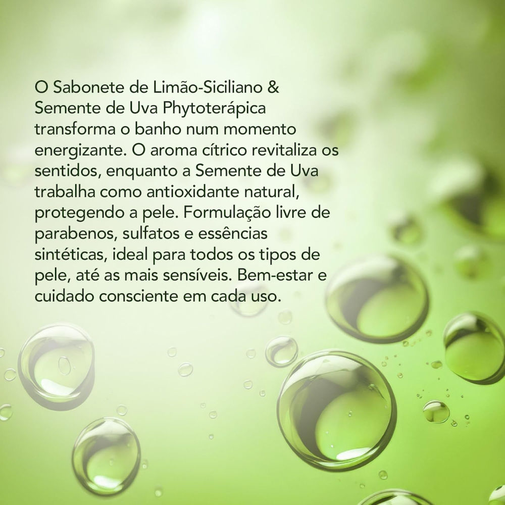 Sabonete Vegetal Limão-Siciliano & Semente de Uva Phytoterápica 100g