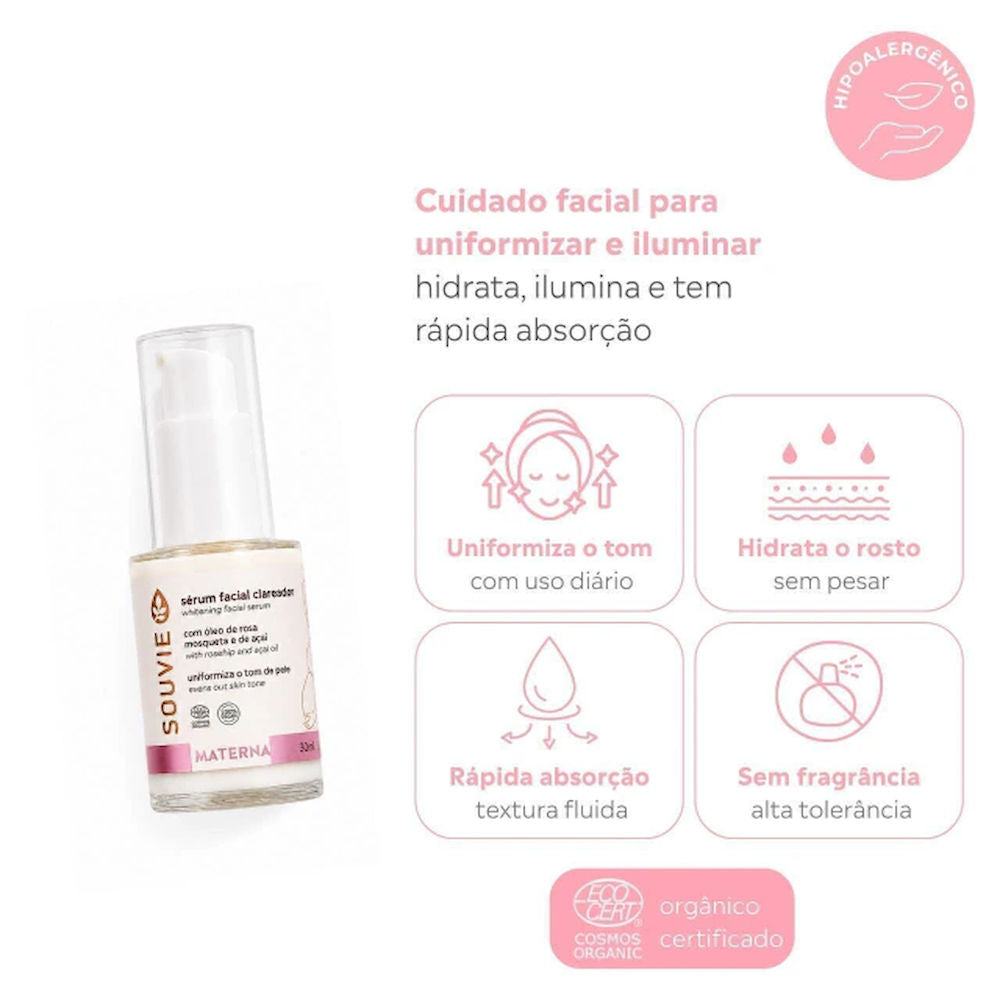 Sérum Facial Clareador Materna Souvie 30ml