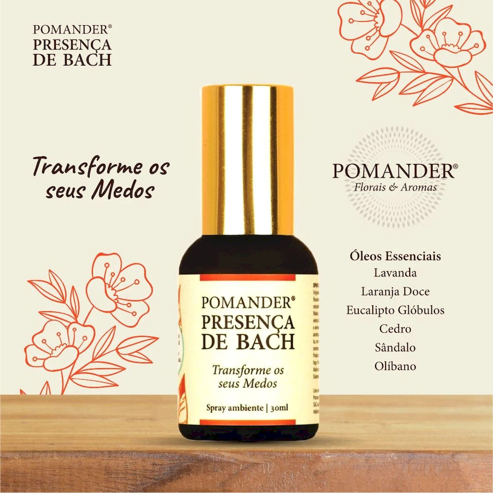 Pomander Presença de Bach Transforme Seus Medos Spray Ambiente 30ml
