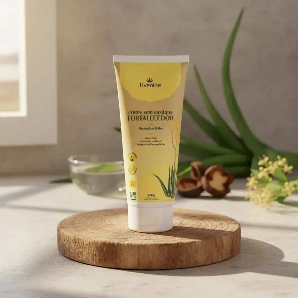 Creme Sem Enxágue Fortalecedor Livealoe 200g