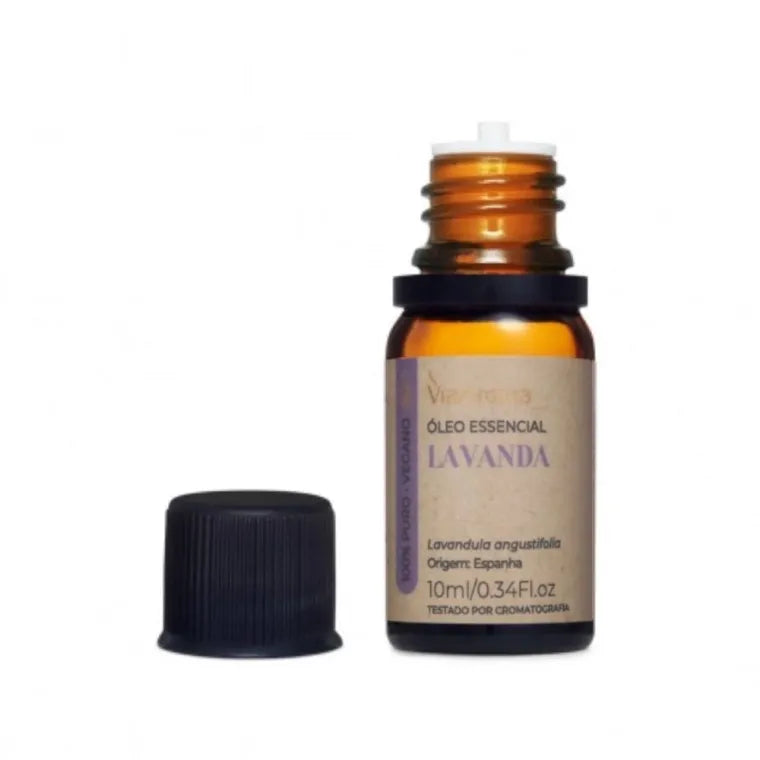Oleo Essencial de Lavanda Via Aroma 10ml 100% Puro Natural Vegano