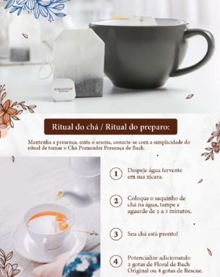 Pomander Chá Presença de Bach Resgate do Equilíbrio – 15g (10 sachês)