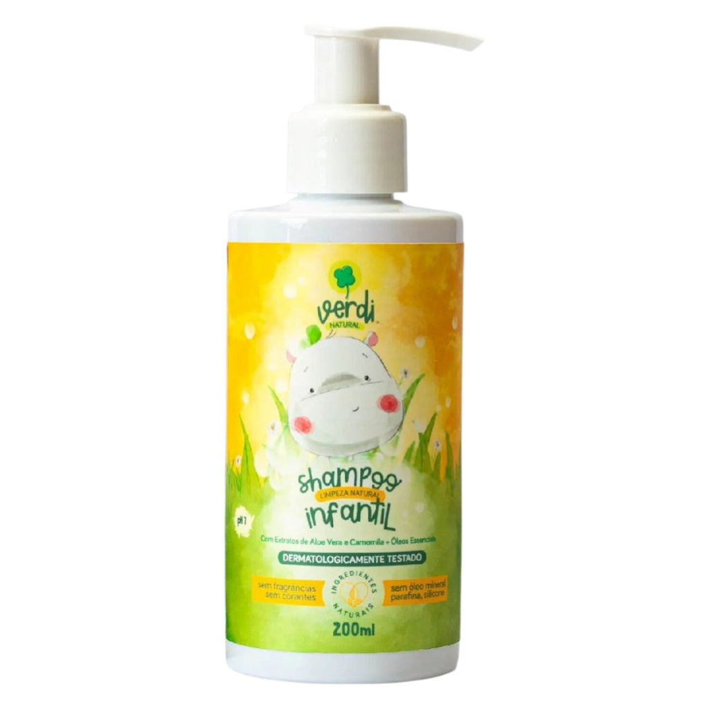 Shampoo Infantil Natural com Extratos de Aloe Vera e Camomila + Óleos Essenciais
