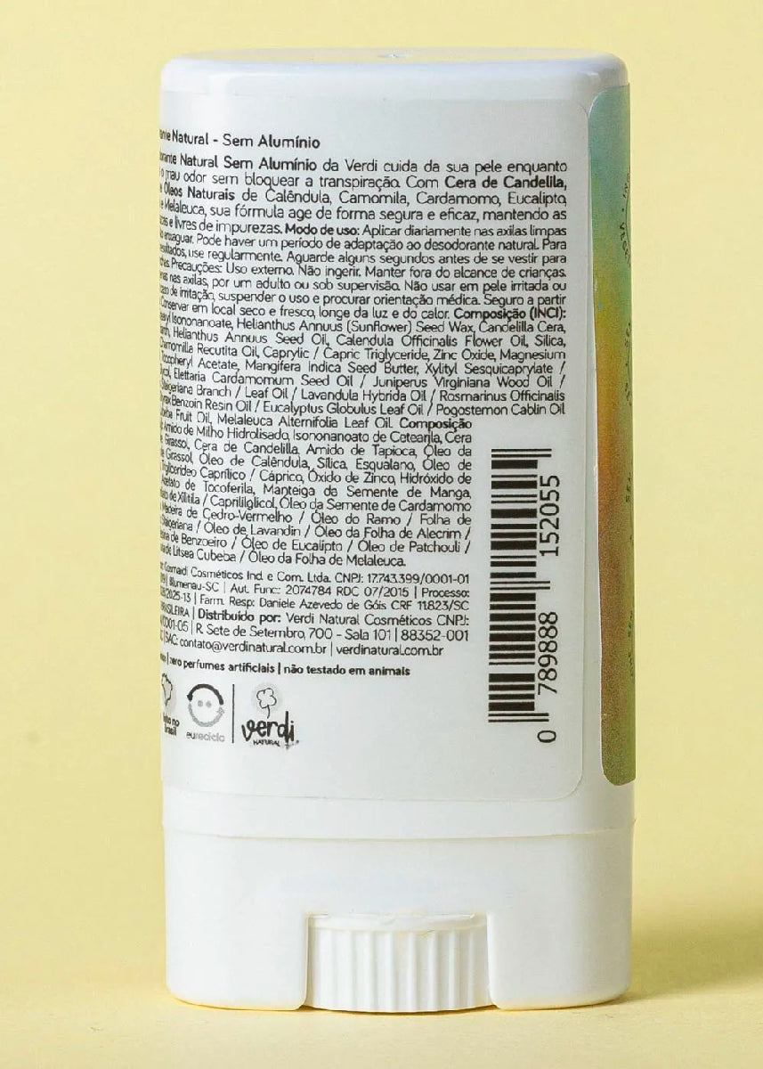 Desodorante Stick Natural Sem Alumínio Verdi Natural 14g