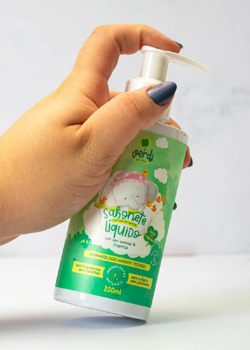 Sabonete Líquido e Shampoo Natural Espuma de Vapor com Óleo Essencial de Menta