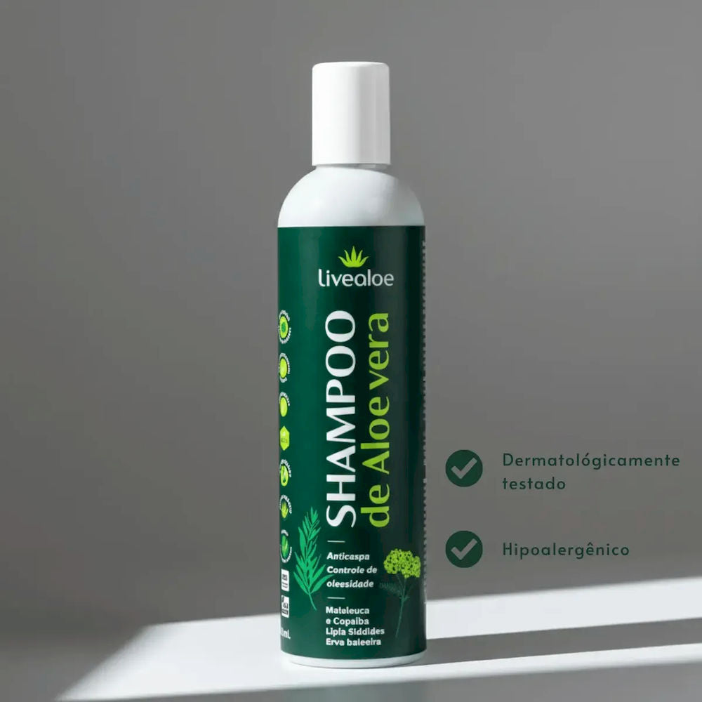 Shampoo Natural e Orgânico Aloe Vera Livealoe 300ml