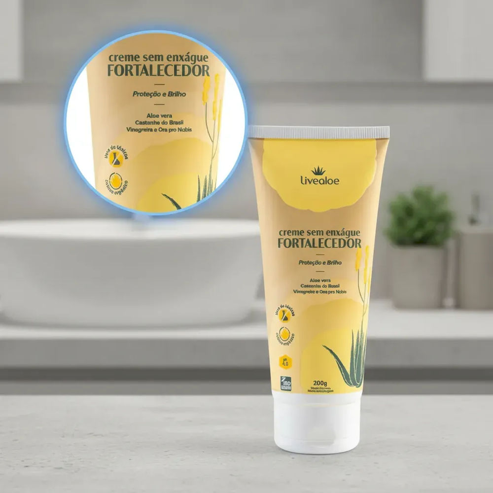 Creme Sem Enxágue Fortalecedor Livealoe 200g