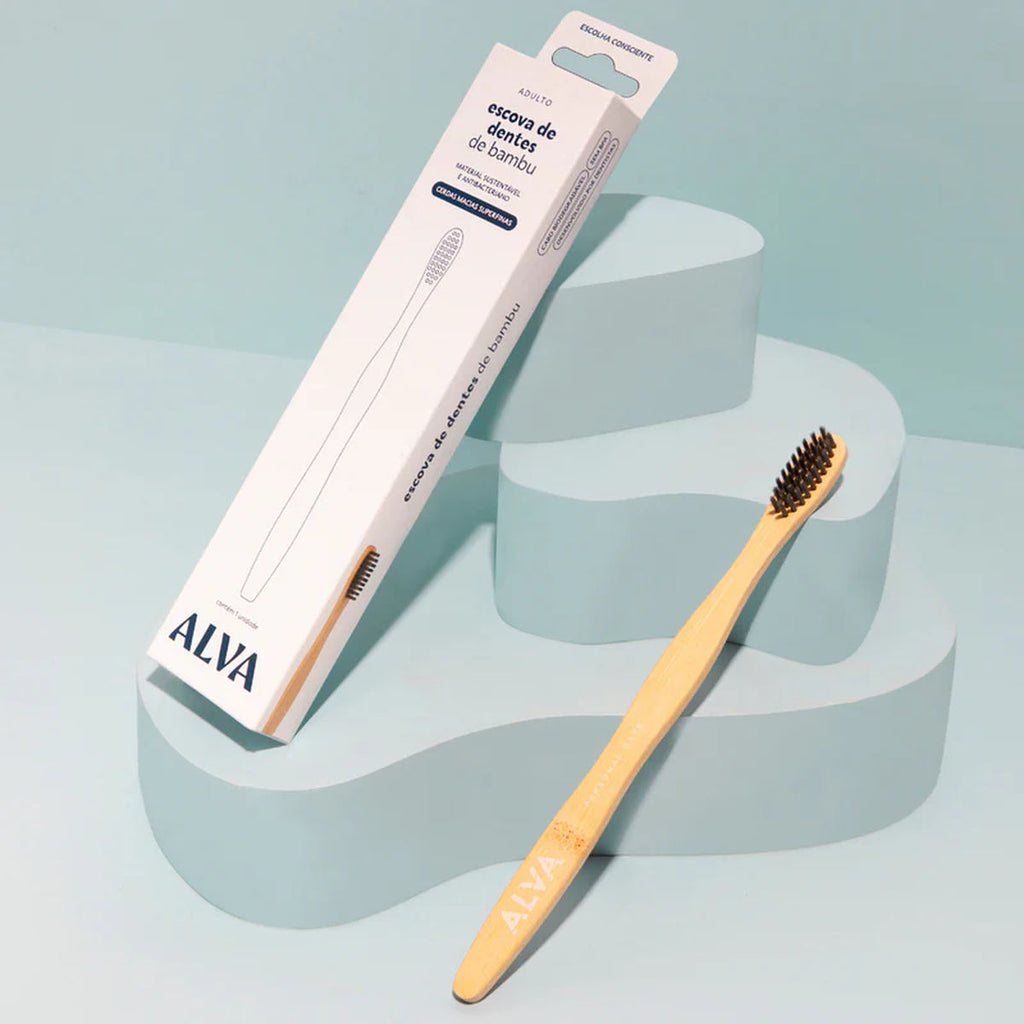 Escova de Dentes Bamboo Adulto Cerdas Super Finas Alva